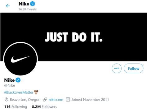 nike twitter page